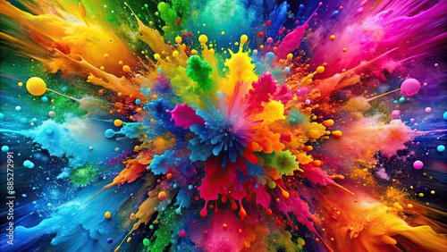 Abstract colorful background with vibrant splashes of color, abstract, colorful, background, vibrant, splashes, paint