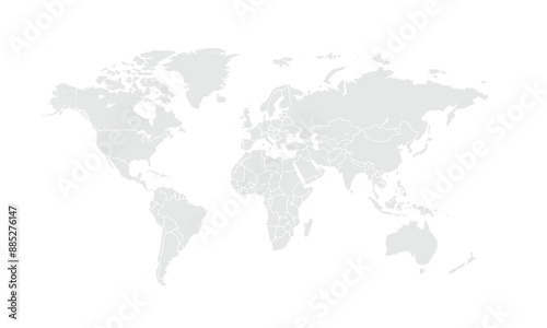 World map illustration,isolated on white background for website layouts,background,education, precise,customizable,Travel worldwide,map silhouette backdrop,earth geography, political,reports.