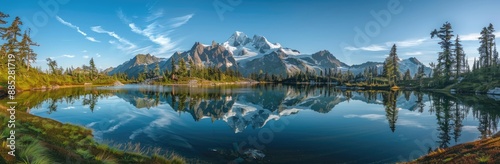 Mountain Reflection in a Pristine Alpine Lake