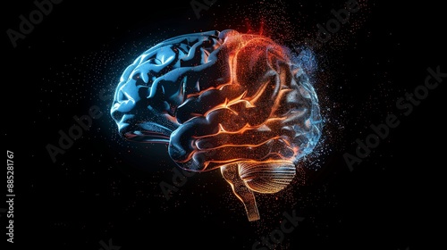 brain combined with artificial intelligence concept technology