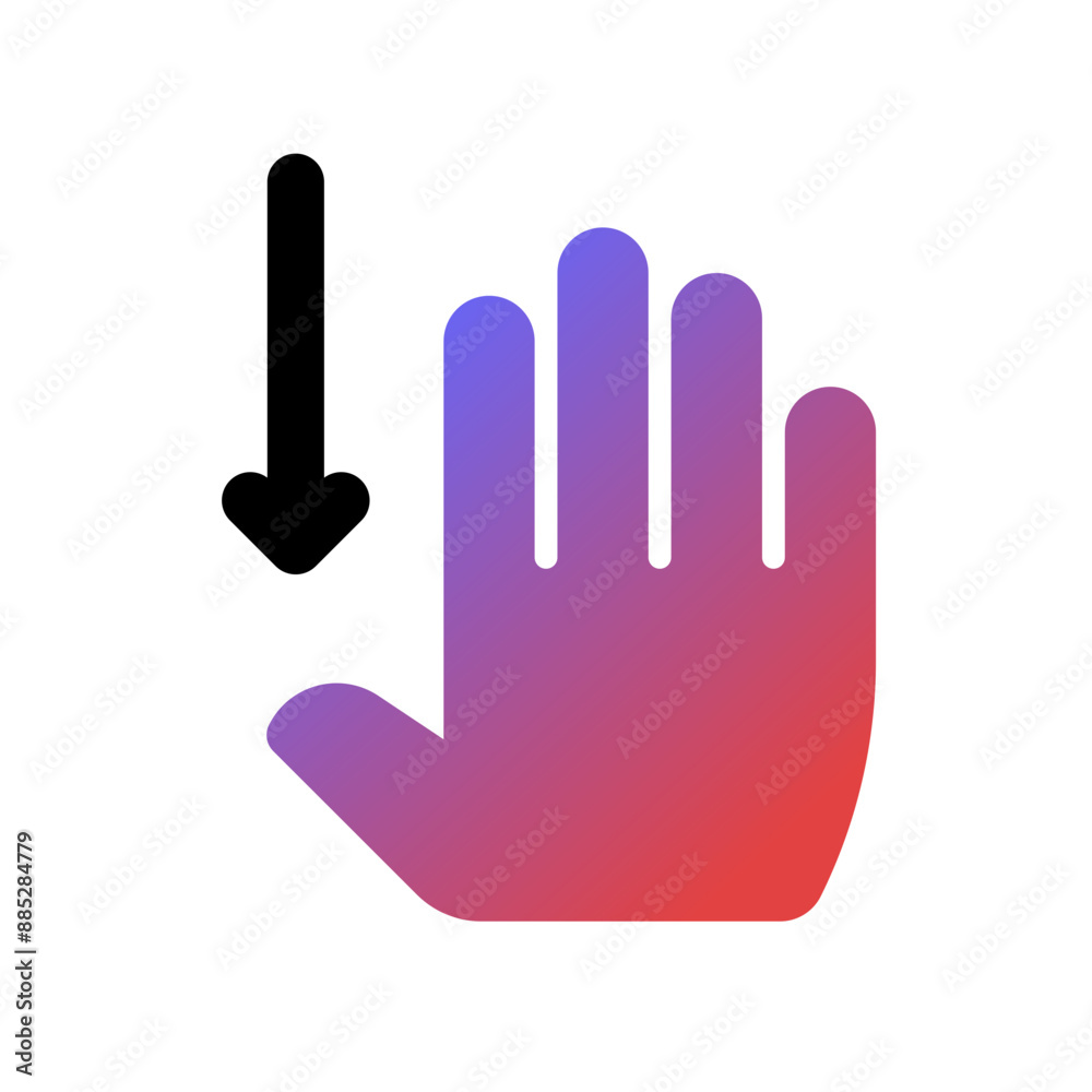Editable four fingers swipe down vector icon. Part of a big icon set family. Perfect for web and app interfaces, presentations, infographics, etc Editable four fingers swipe down vector icon. Part of a big icon set family. Perfect for web and app interfaces, presentations, infographics, etc