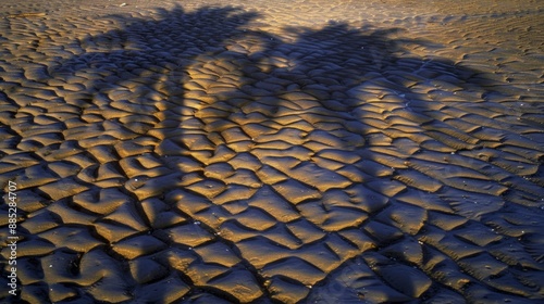Golden Hour on Rippled Sand Beach Texture