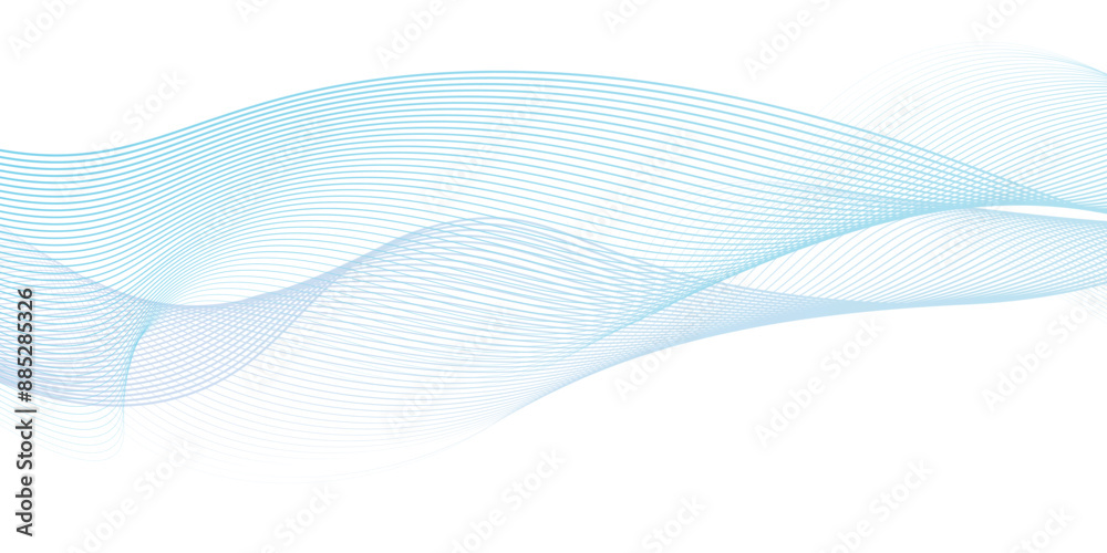 Abstract blue purple gradient flowing wave lines on white background. Modern colorful wavy lines pattern design element. Suit for poster, website, banner, presentation, cover, brochure, flyer, header