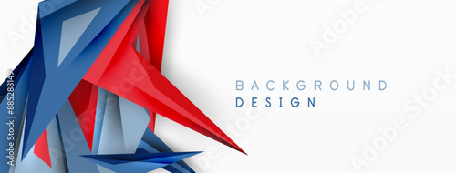 Minimal geometric abstract background. Low poly dynamic triangle design. Trendy techno business template for wallpaper, banner, background or landing