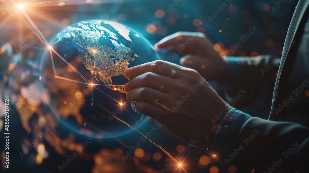 Global Network Connections in Hand Global Network Connections in Hand
