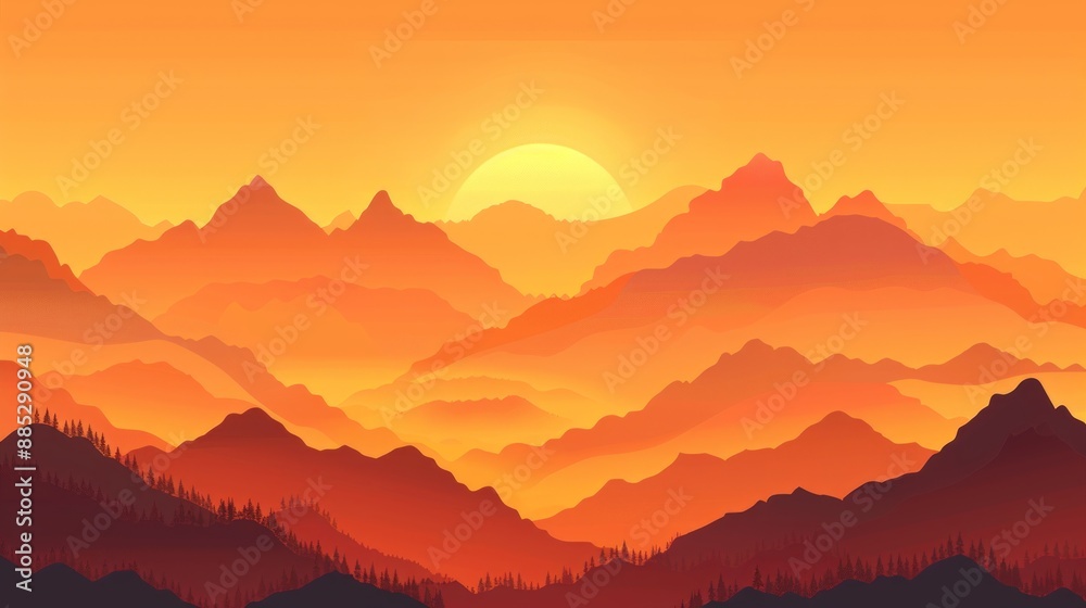 Golden Hour Mountain Landscape Golden Hour Mountain Landscape