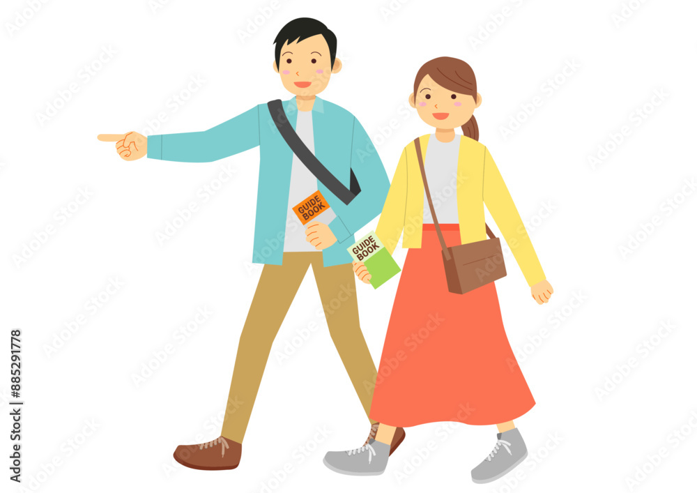 観光をする男女のイラストのイメージ
観光をする男女のイラストのイメージ