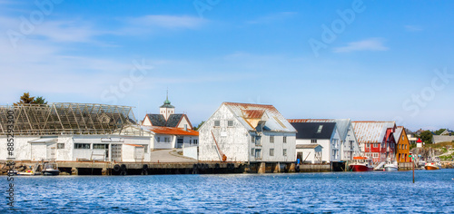 The Pier in the Charming Village of Bud in Hustadvika, Norway, along the Atlanterhavsveien Road photo