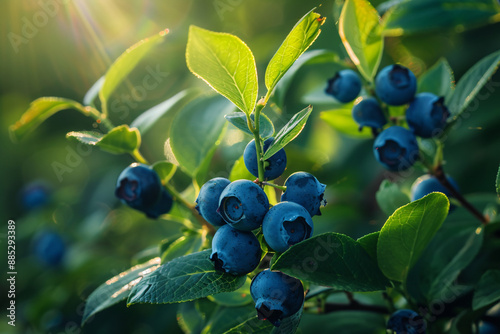 a close up of blueberries on a plant