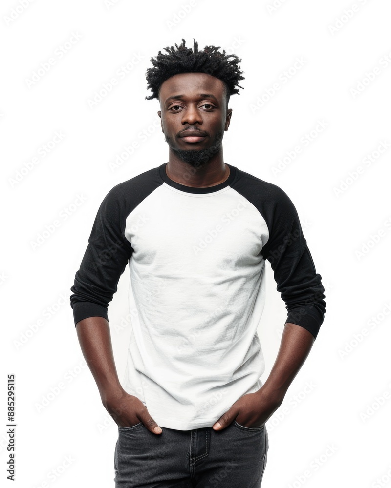 black male model with hands in pockets raglan shirt black male model with hands in pockets raglan shirt