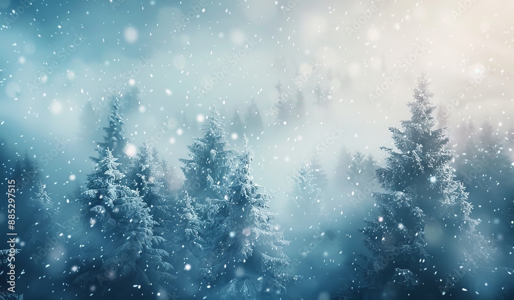 Featuring a landscape of forests and snow in the winter Featuring a landscape of forests and snow in the winter