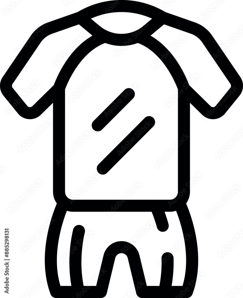 Simple black and white icon representing sportswear, perfect for sports and fitness related designs Simple black and white icon representing sportswear, perfect for sports and fitness related designs