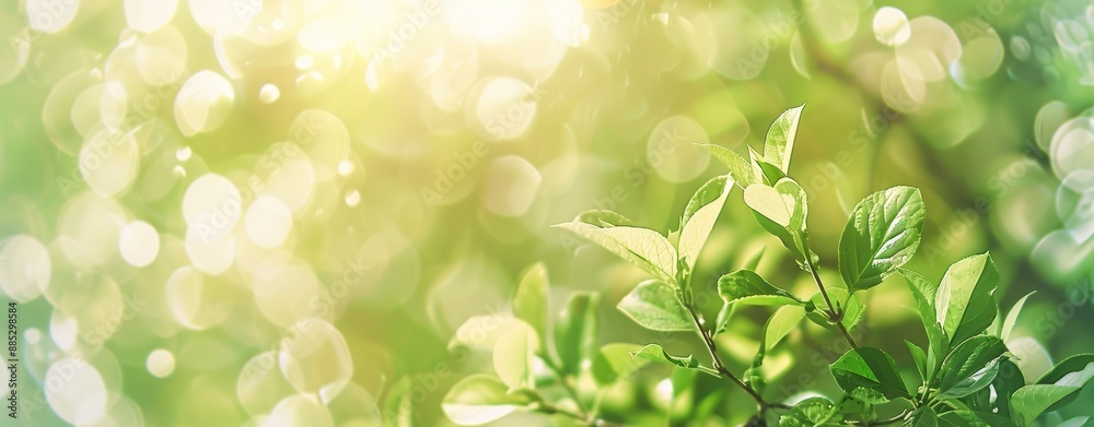 Background with abstract banner and blurred bokeh lights - spring background Background with abstract banner and blurred bokeh lights - spring background