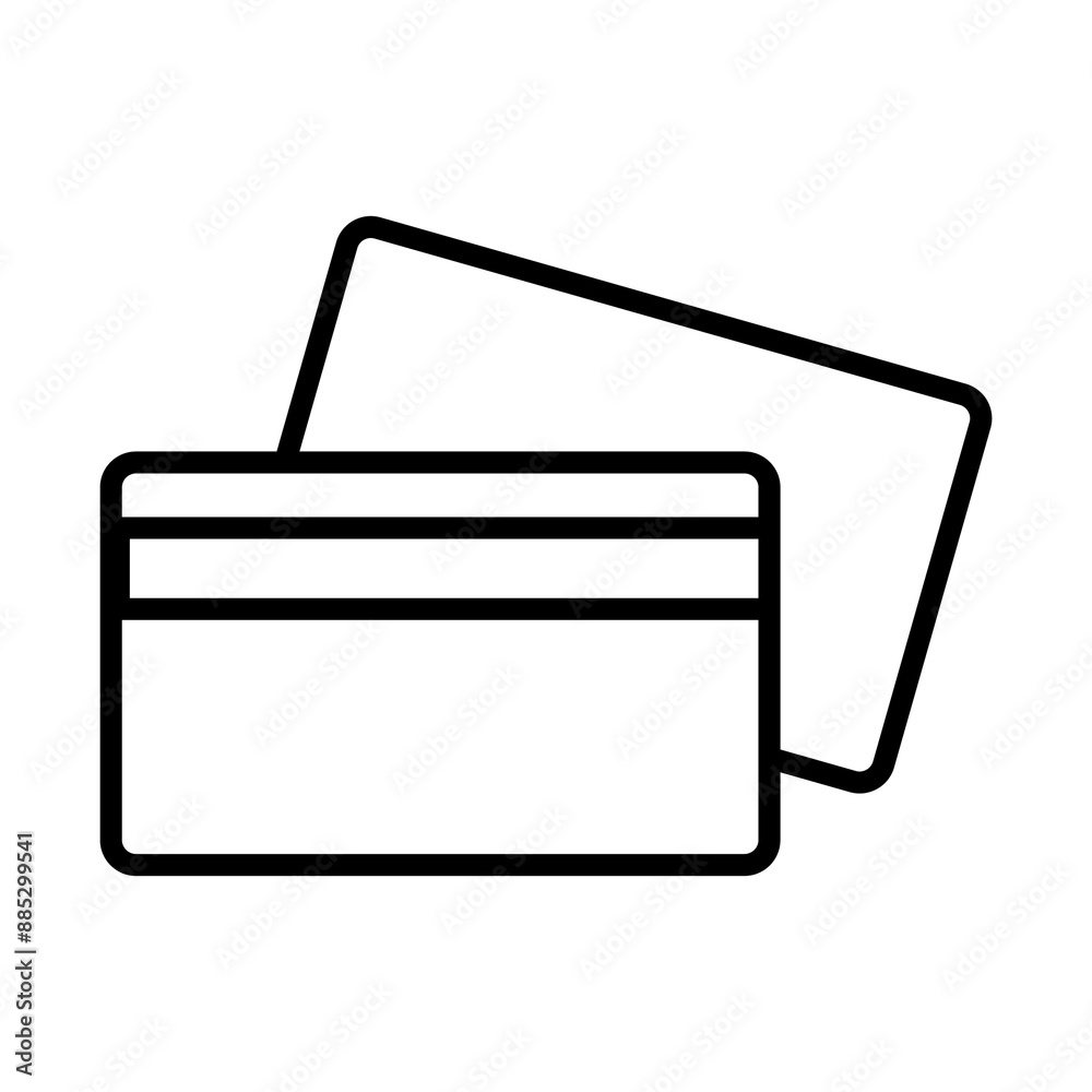 Illustration depicting a black bank card icon on a white background Illustration depicting a black bank card icon on a white background