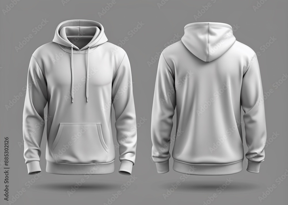 Template blank flat hoodie. Hoodie sweatshirt with long sleeve flatlay mockup for design and print.