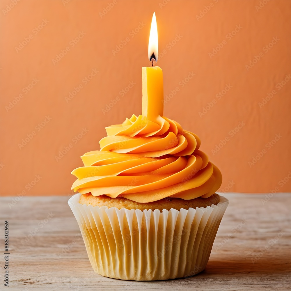 orange color Cupcake