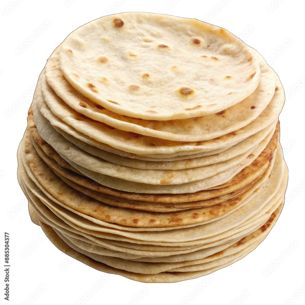 Pile of tortilla isolated on transparent background Pile of tortilla isolated on transparent background