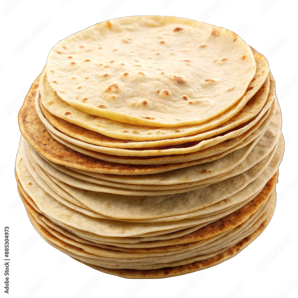 Pile of tortilla isolated on transparent background Pile of tortilla isolated on transparent background