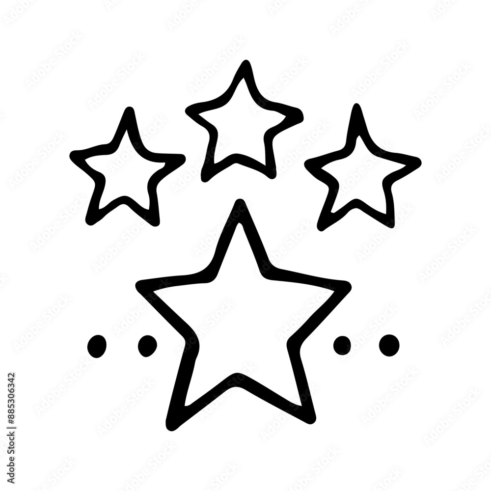 Stars and sparkles doodle illustration. Twinkle, blink, firework, glitter silhouette and glowing symbols in sketch style. Hand drawn vector illustration isolated on white background Stars and sparkles doodle illustration. Twinkle, blink, firework, glitter silhouette and glowing symbols in sketch style. Hand drawn vector illustration isolated on white background