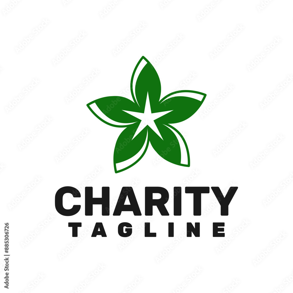 a green leaves flower, charity logo template, nature logo. a green leaves flower, charity logo template, nature logo.
