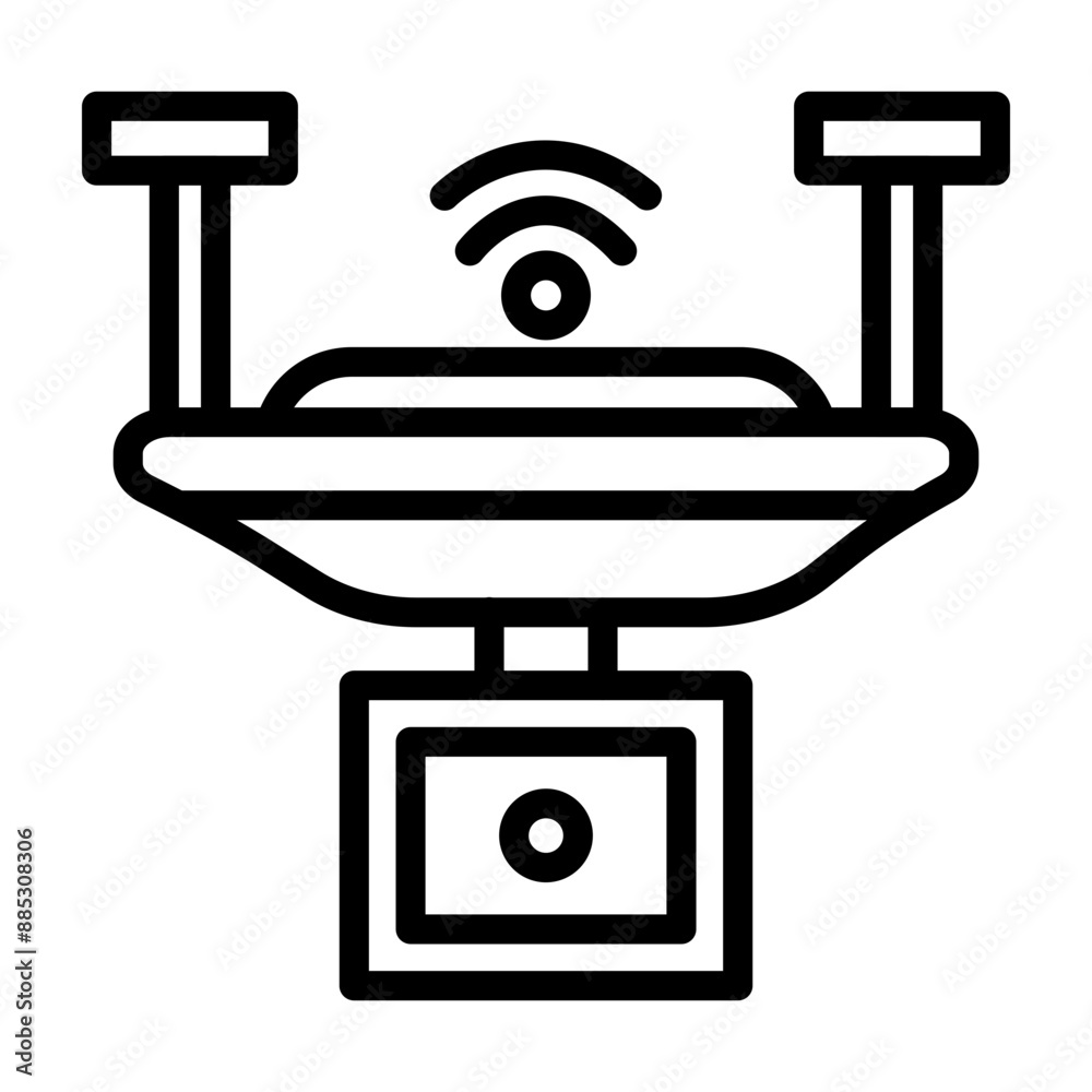 Camera drone Vector Line Icon Design Camera drone Vector Line Icon Design