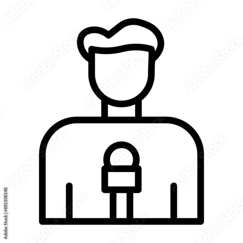 News reporter Vector Line Icon Design