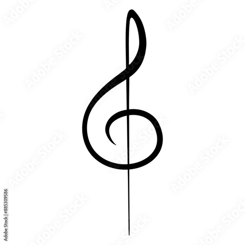 Music Clef Note French Violin Treble Musical Instrument Sound Love Icon Symbol Design