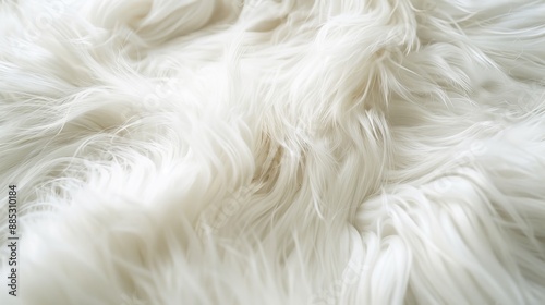 An intricate detail of soft animal fur is highlighted by natural light in this close-up.