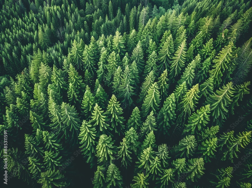 Top view of a forest in rural Finland with summer green trees in summer. Top view of a forest in rural Finland with summer green trees in summer.