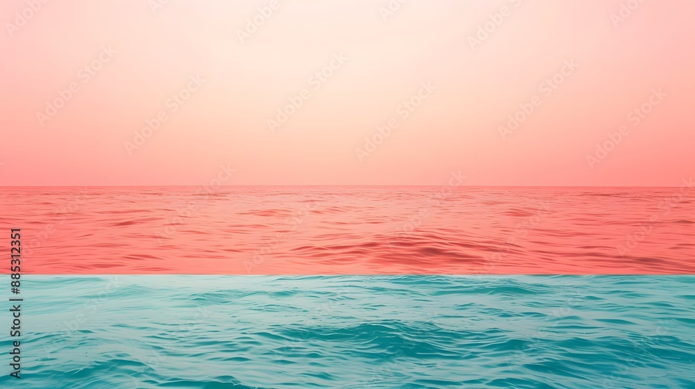Obraz premium Pink and Blue Ocean Sunset.