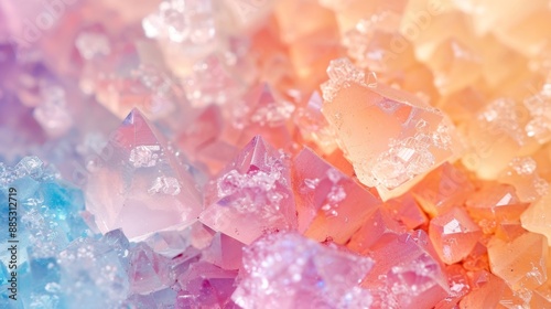 A close view of pastel-colored sand crystals under a macro lens AI genrated illustration photo