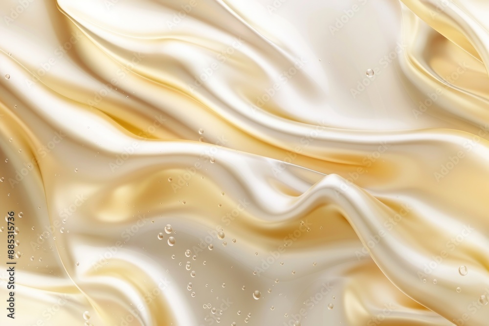 Obraz premium Shiny wavy beige fluid background