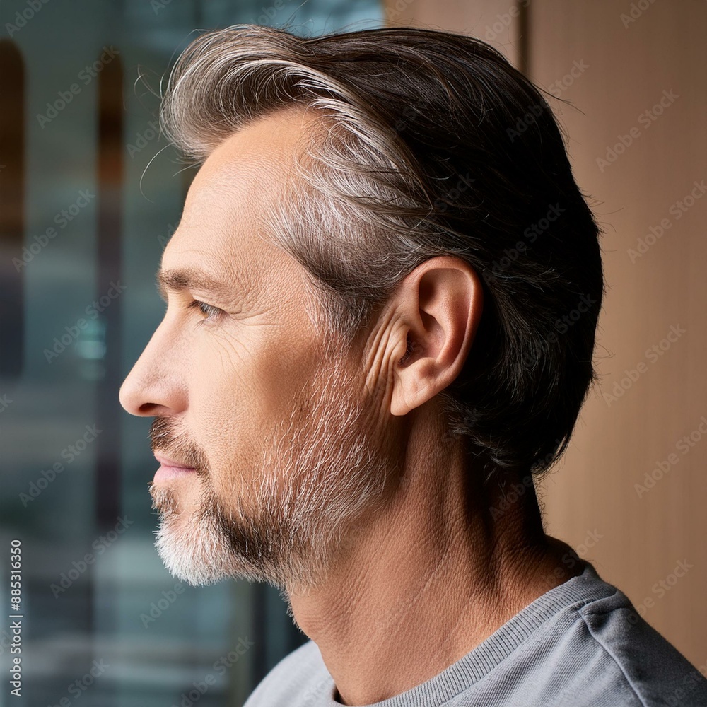 portrait of a man, side profile