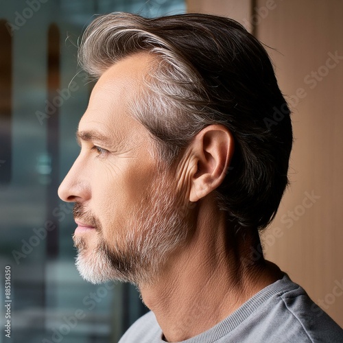 Obraz na płótnie portrait of a man, side profile w salonie