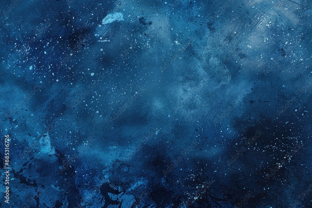 Obraz premium Abstract blue grunge texture background with white paint splatters