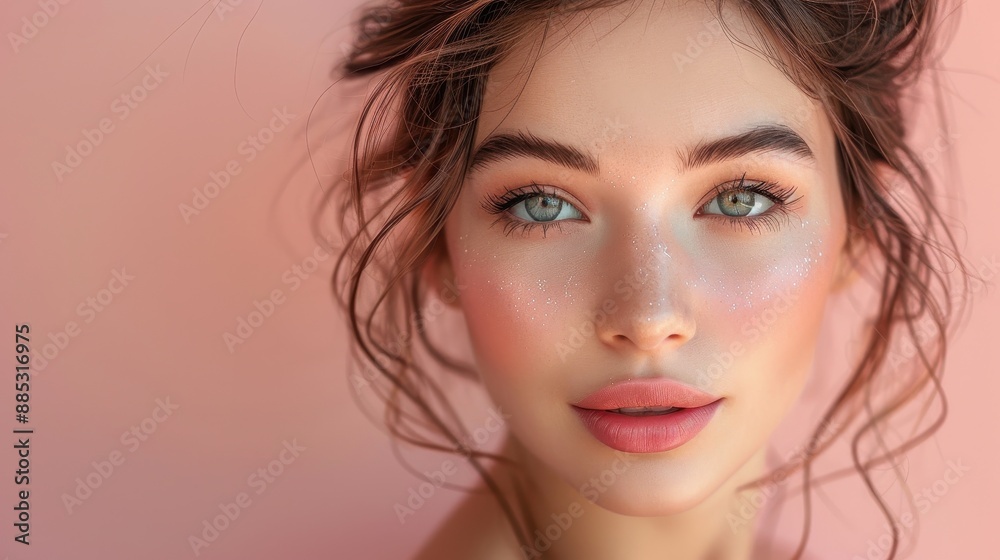A beauty blogger creating content with a fresh, clean background A beauty blogger creating content with a fresh, clean background