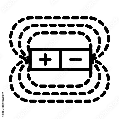 Electromagnetic Vector Line Icon Design