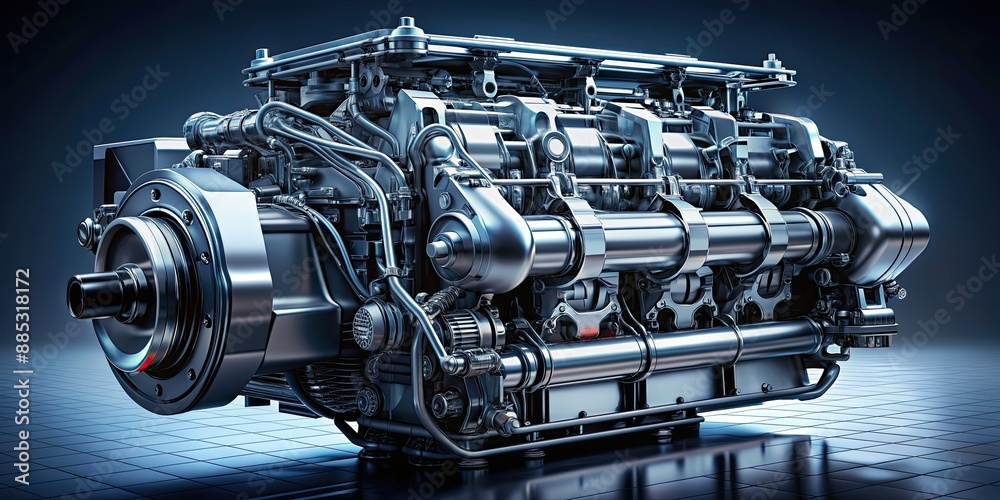 Futuristic concept art of an advanced engine , technology, innovation, future, machine, power, mechanical, design Futuristic concept art of an advanced engine , technology, innovation, future, machine, power, mechanical, design
