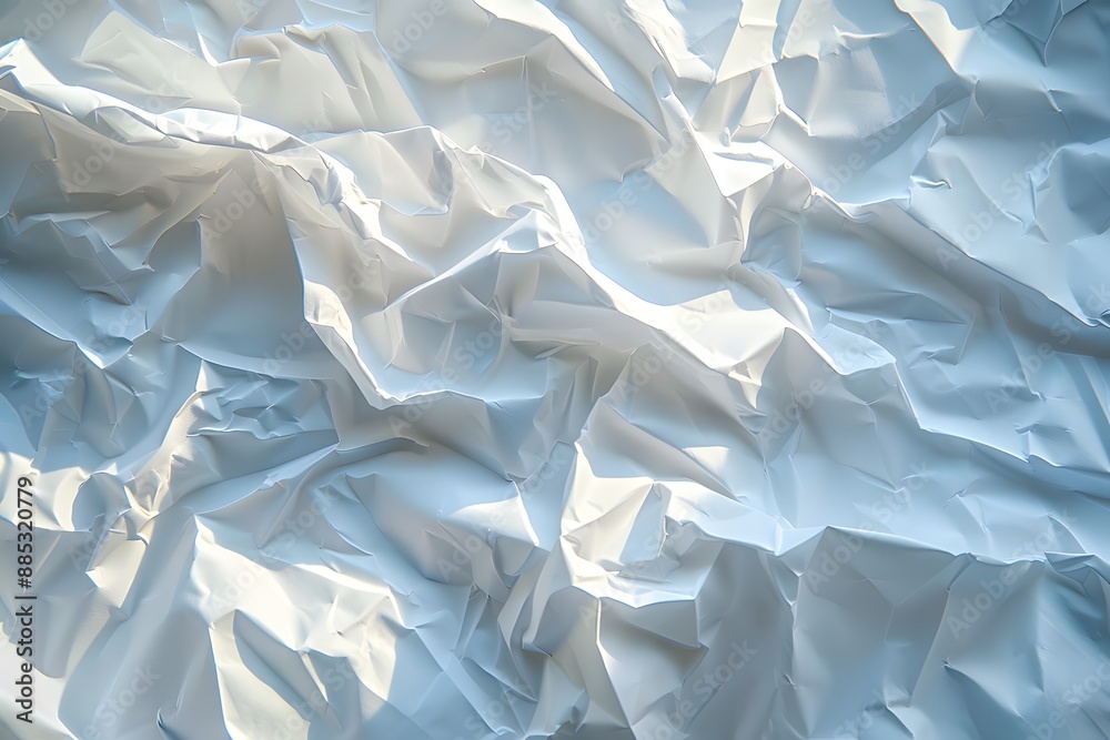 Fototapeta premium Crumpled White Paper Texture with Soft Lighting