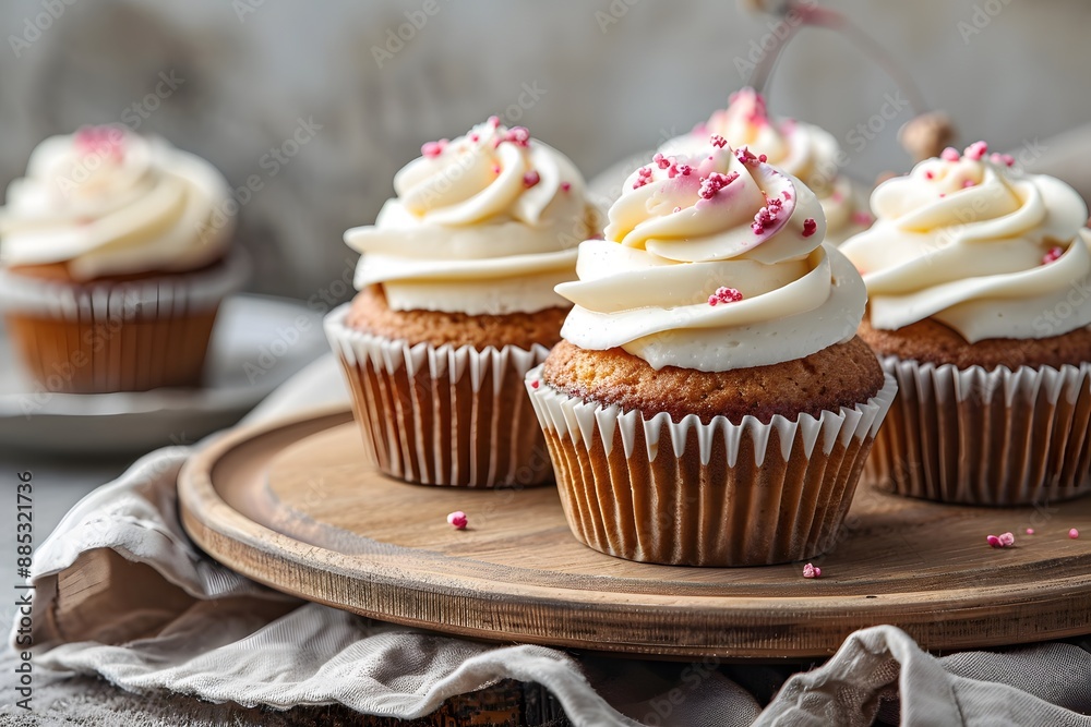 Delicious Vanilla Cupcakes with Creamy Frosting and Sprinkles Delicious Vanilla Cupcakes with Creamy Frosting and Sprinkles