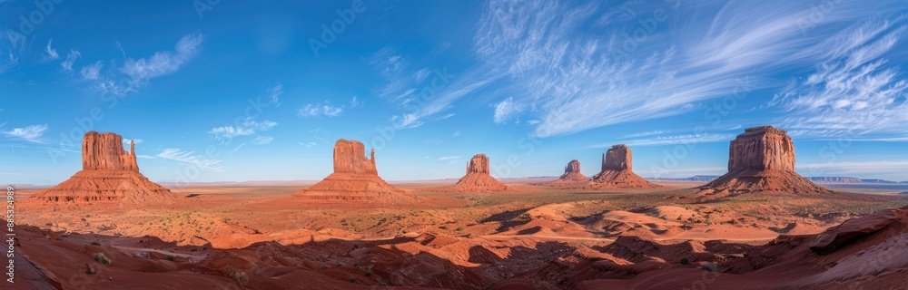 Monument Valley: A Panoramic View of Majestic Buttes Monument Valley: A Panoramic View of Majestic Buttes