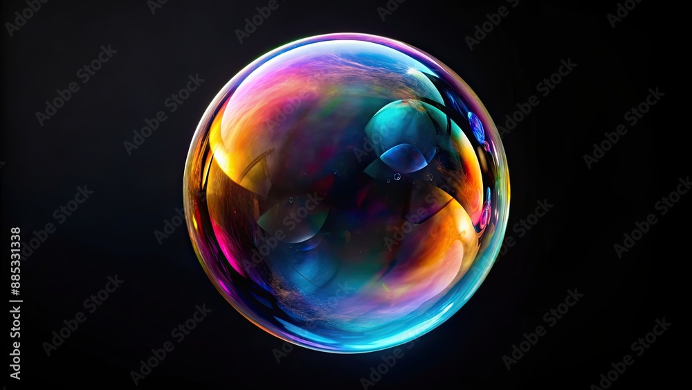 Large, minimalistic soap bubble on isolated black background, macro shot, soap, bubble, minimalistic, large, isolated Large, minimalistic soap bubble on isolated black background, macro shot, soap, bubble, minimalistic, large, isolated