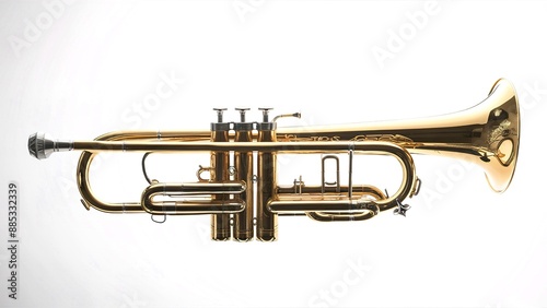 Brass Trumpet isolated over a white background