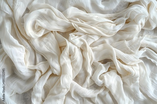 Elegant White Fabric with Soft, Flowing Texture