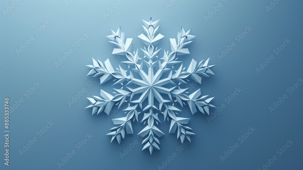 A geometric 3D design of an intricate snowflake AI generated illustration A geometric 3D design of an intricate snowflake AI generated illustration