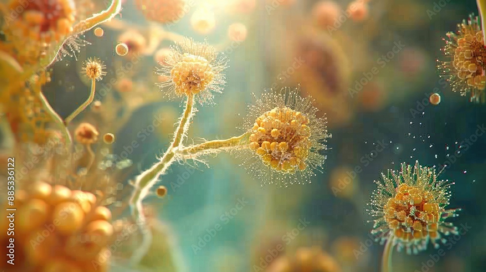 Microscopic image of pollen grains