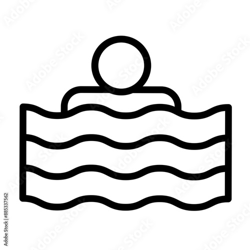 Drowning Vector Line Icon Design