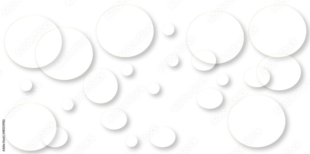 Abstract white geometric overlapping circle background with shadow. .Gray abstract. Modern design background for report and project presentation template. white background texture, Xmas, backdrop, 