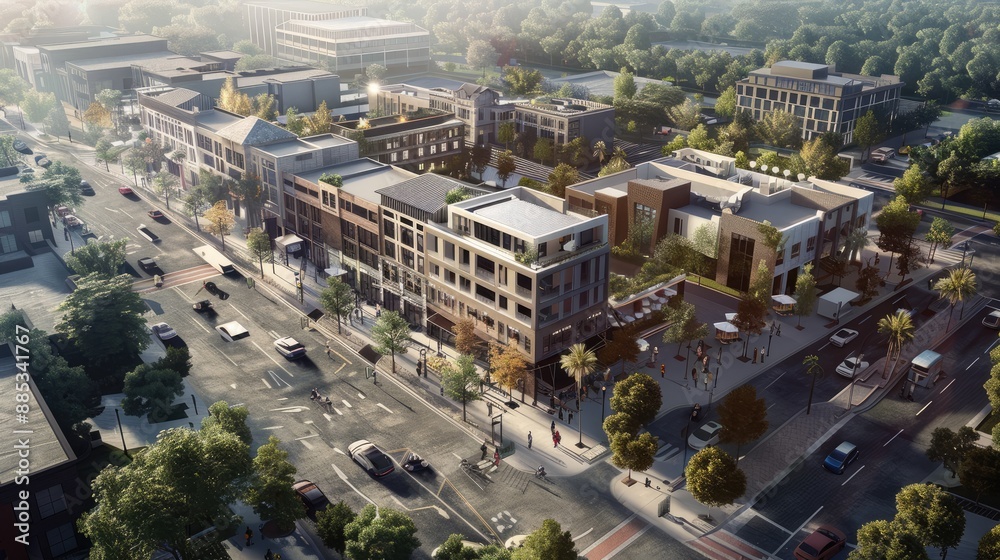 Mixed-use development with residential and commercial spaces