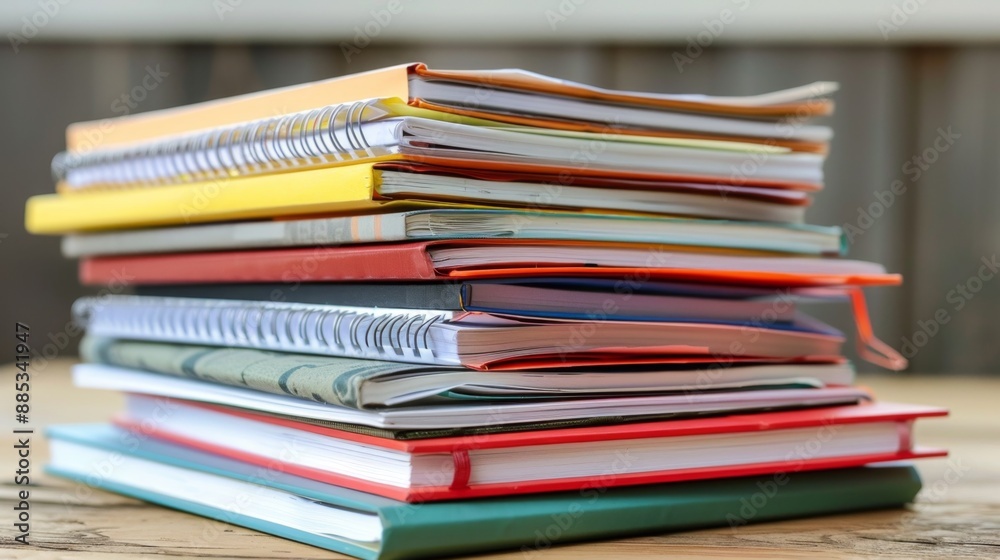Stack of Books on Wooden Table. Stack of Books on Wooden Table.